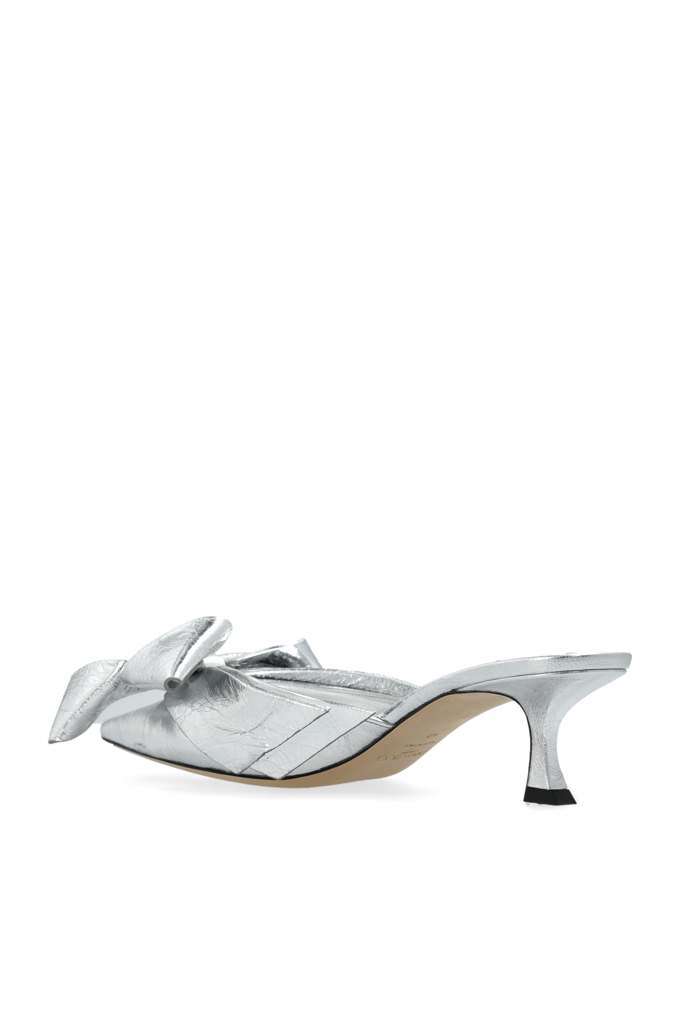 Srebrny Klapki na obcasie `Staz` Jimmy Choo - Vitkac Polska